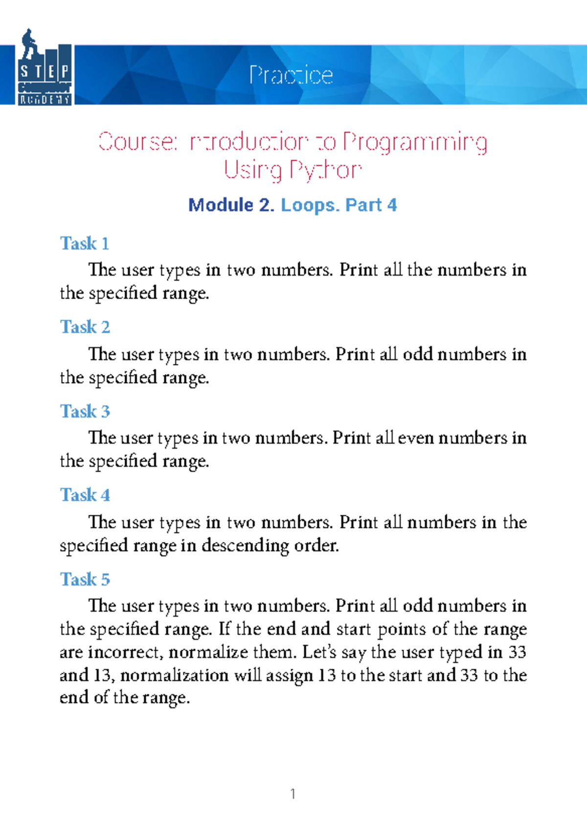 Practice Module 02 part 4 - Course: Introduction to Programming Using ...