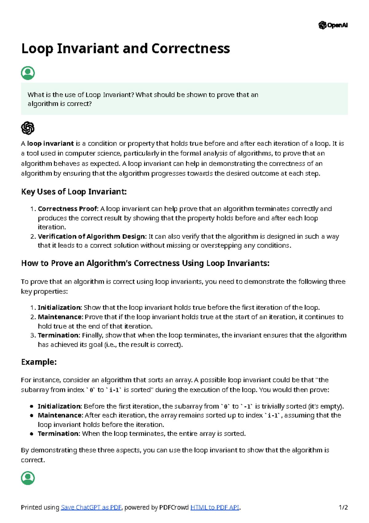 Loop Invariant and Correctness - It is a tool used in computer science ...