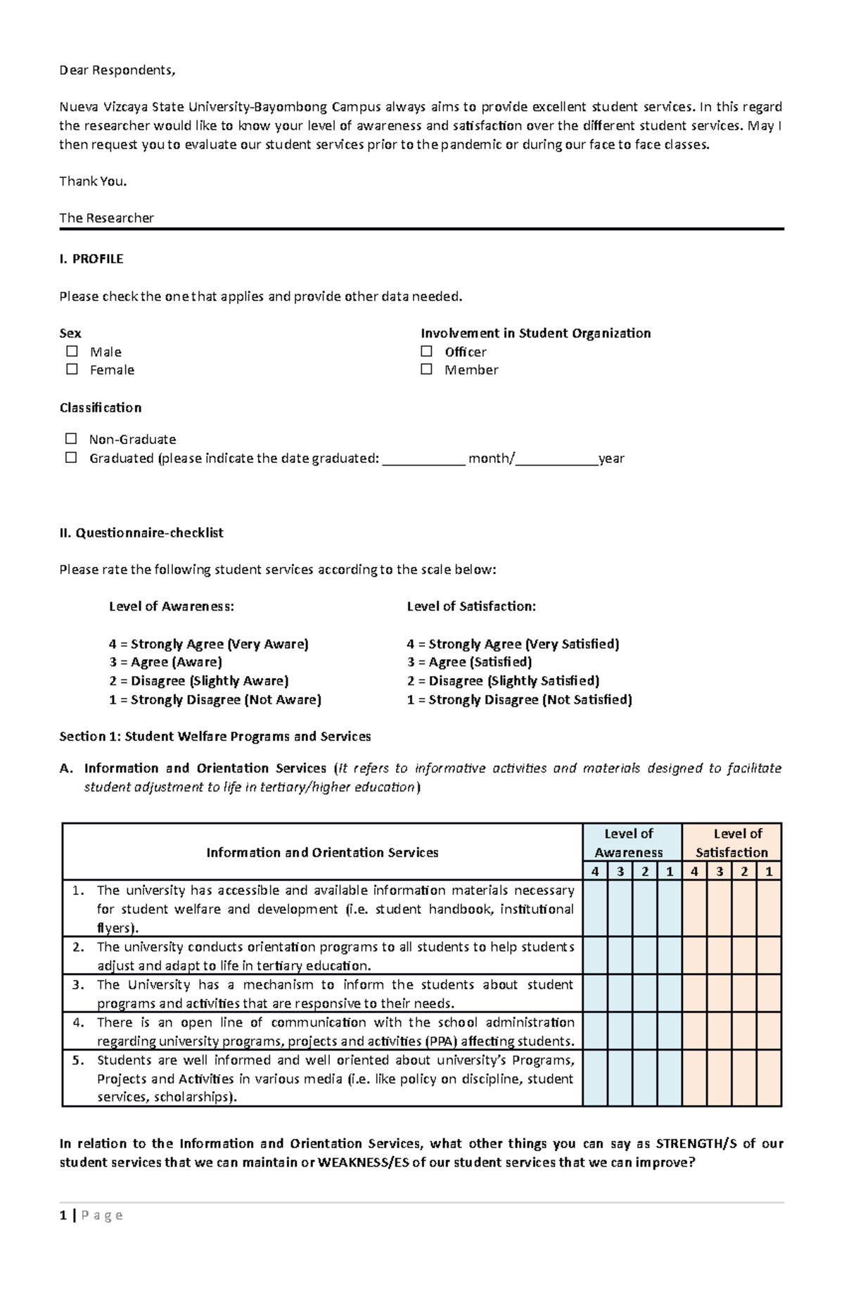 EDM 313 Research Questionnaire - Dear Respondents, Nueva Vizcaya State ...