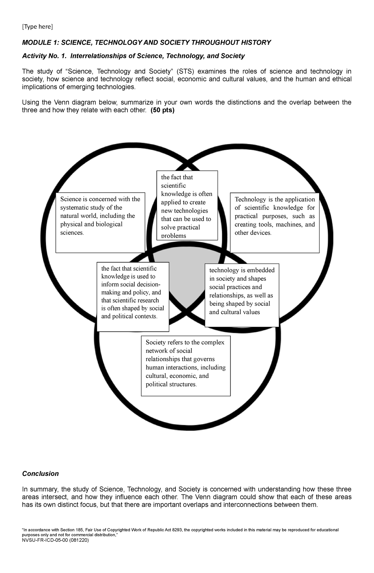 STS-LA- Module-1 - Science, Technology And Society Lecture Notes ...