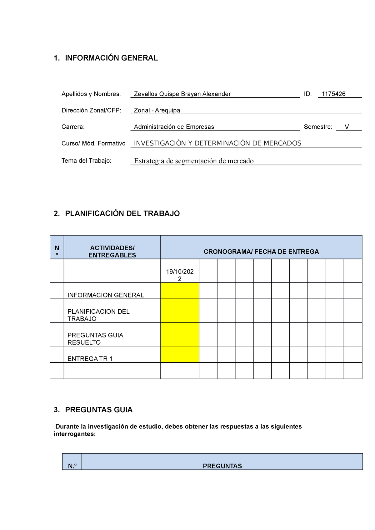 Tr1 mercados - asdasd - 1. INFORMACIÓN GENERAL Apellidos y Nombres ...