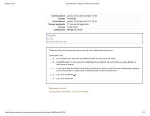 Evaluación - Módulo 4 Revisión Del Intento - Comenzado El Martes, 5 De ...