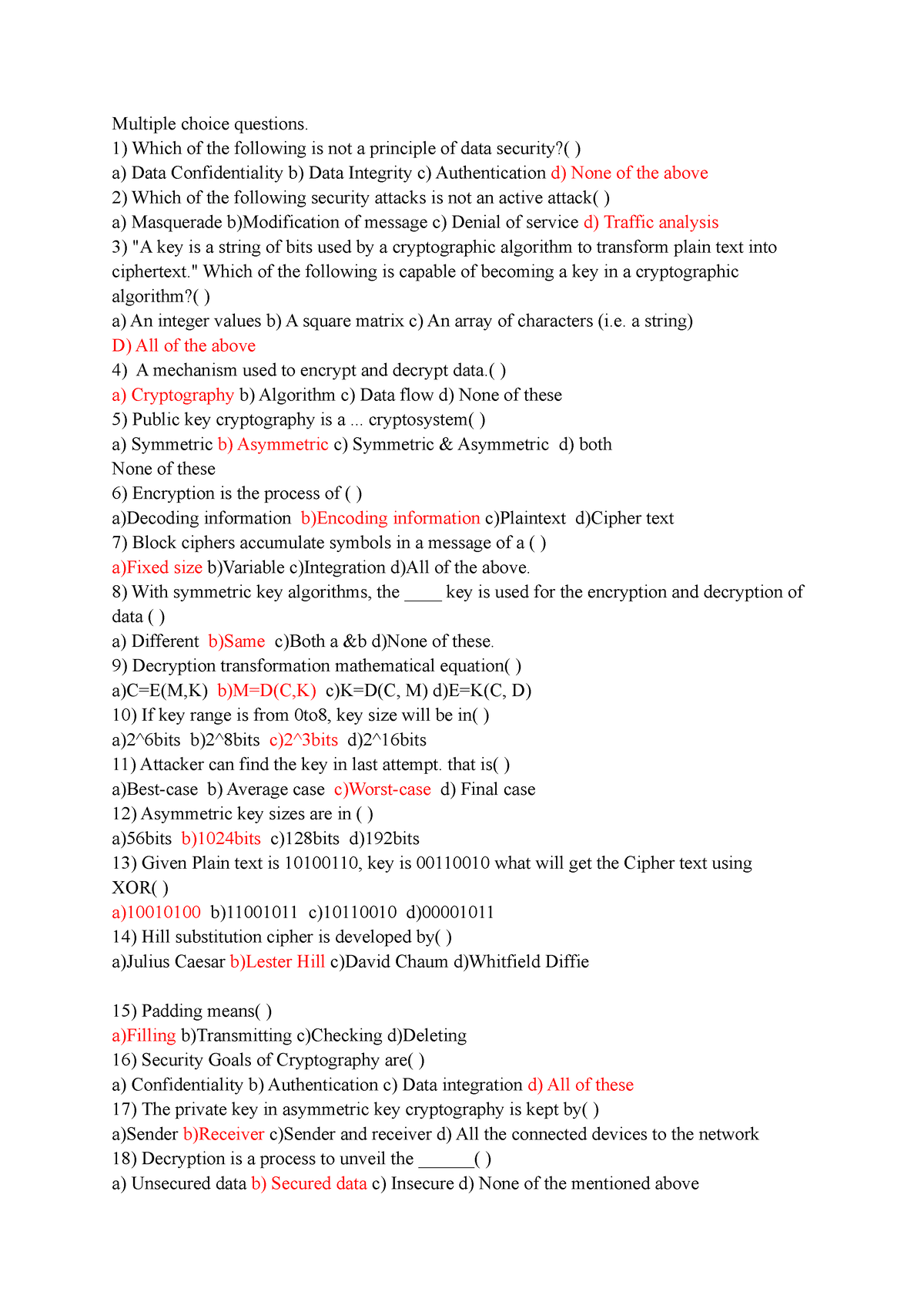 Students mcq - Multiple choice questions. Which of the following is not ...