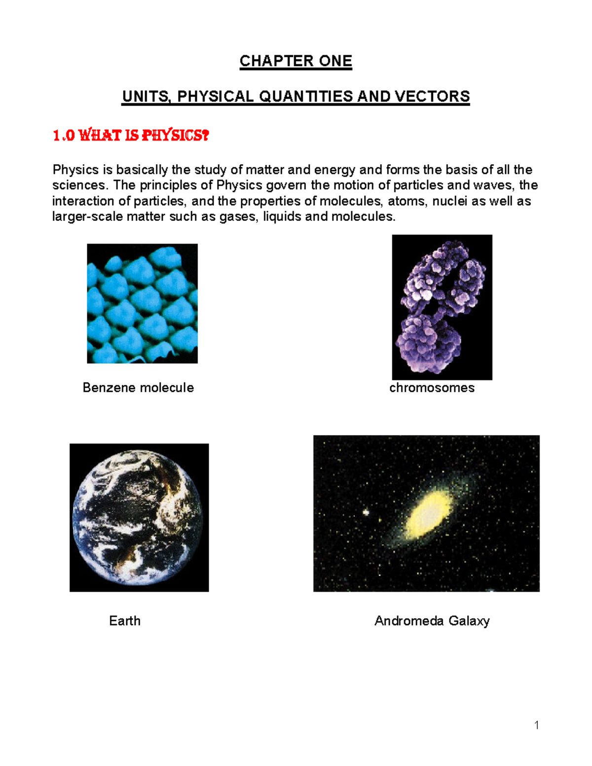 Units Physical Quantities and Vectors - - Studocu