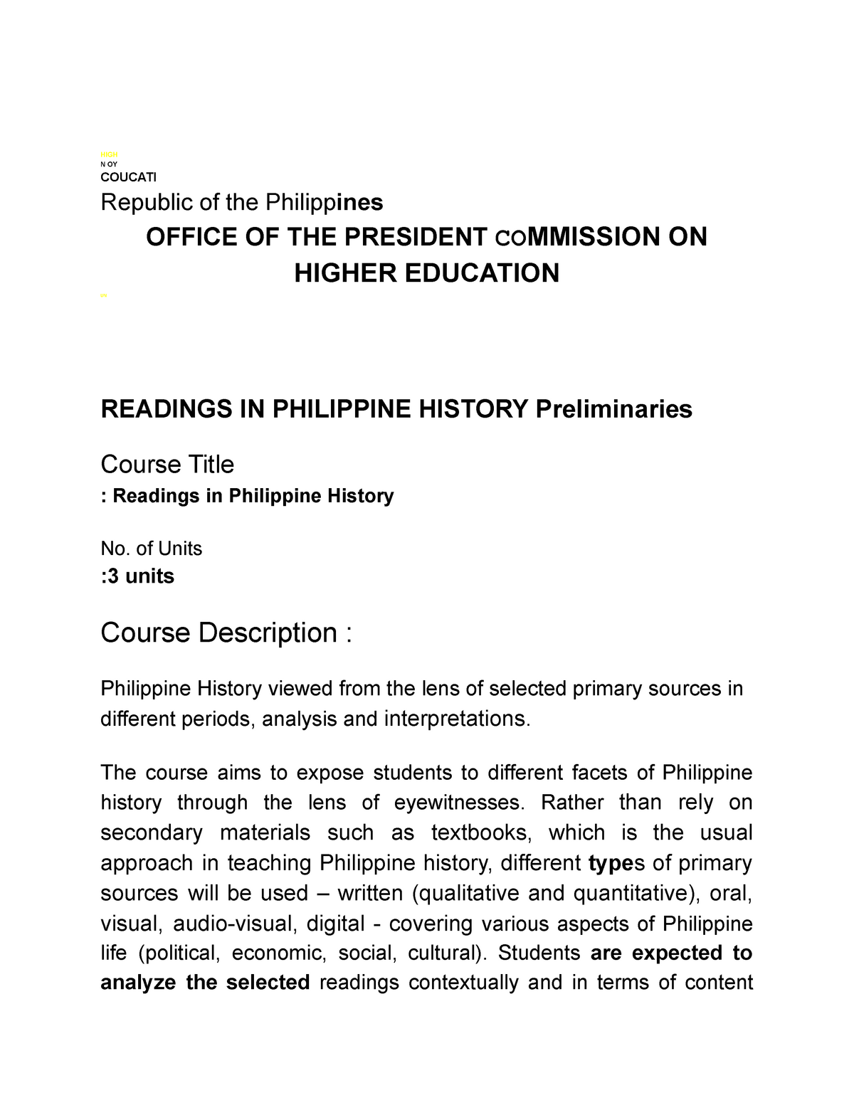 Readings-in-Philippine-History - HIGHN OY COUCATI Republic of the ...