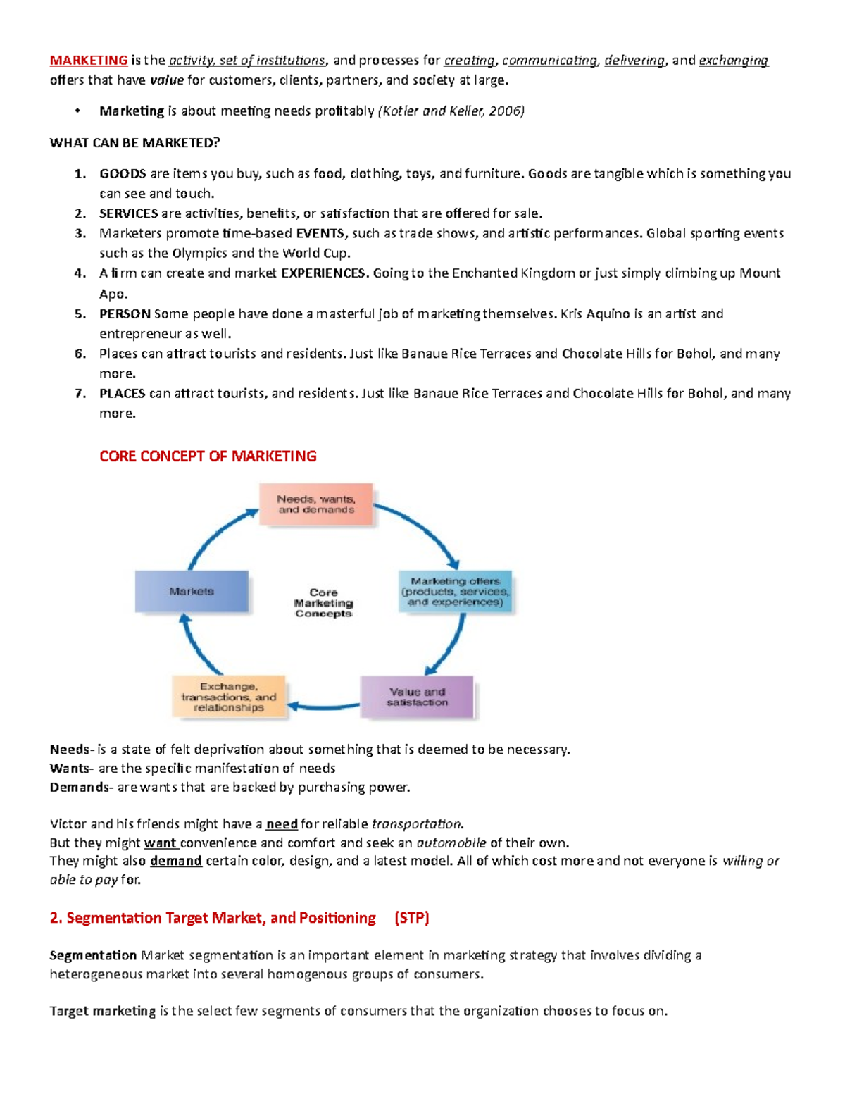 Principles OF Marketing notes - MARKETING is the activity, set of ...