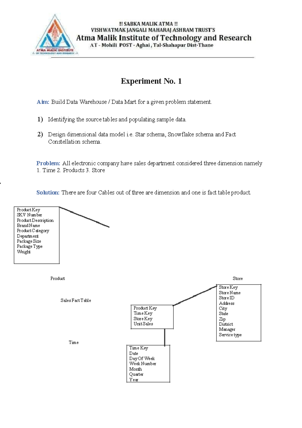 DWM Lab Manual - Copy - notes - Experiment No. 1 Aim: Build Data ...