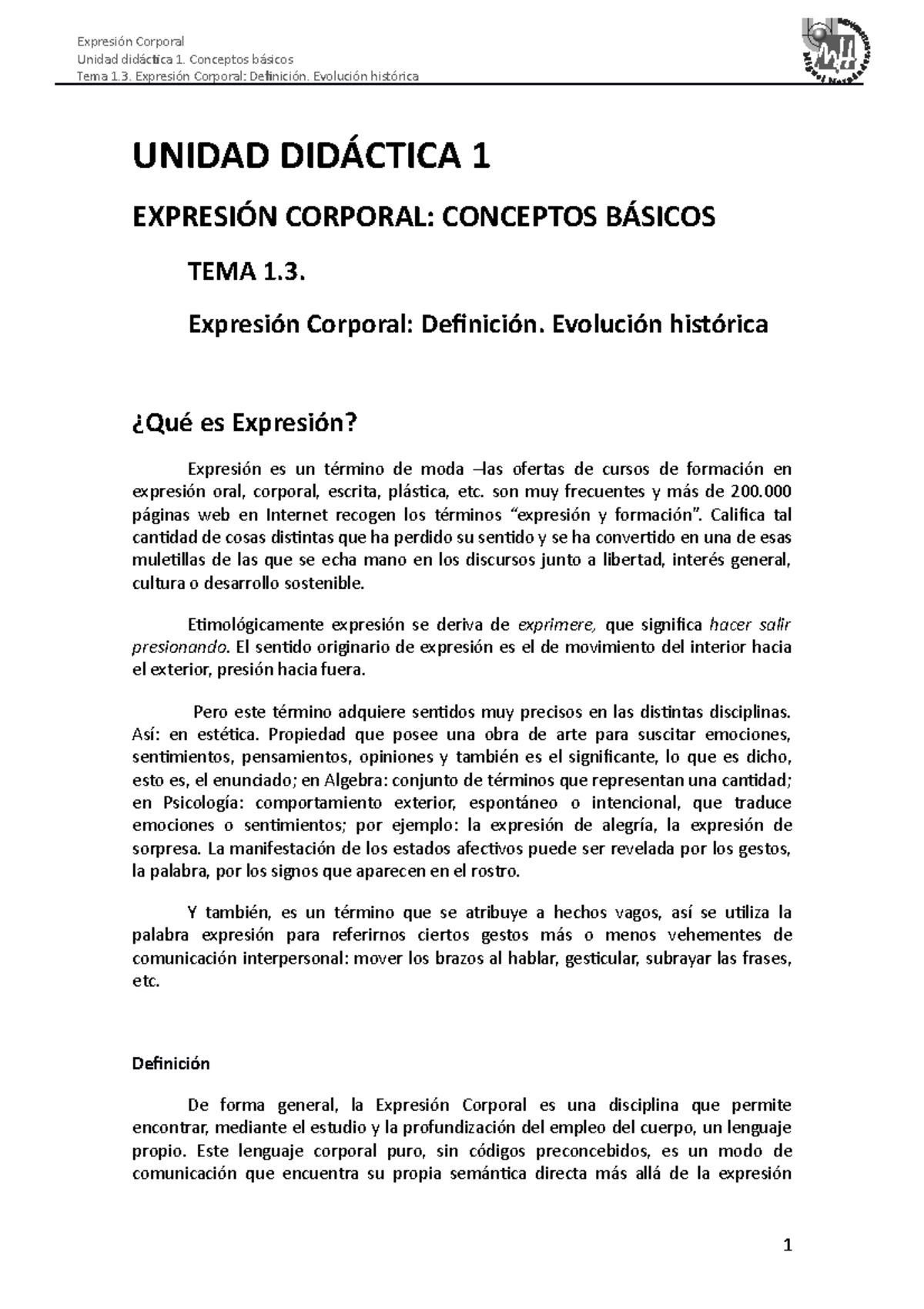 133980 TEMA . mem - Lecture notes  - Unidad didáctica 1. Conceptos  básicos Tema 1. Expresión - Studocu