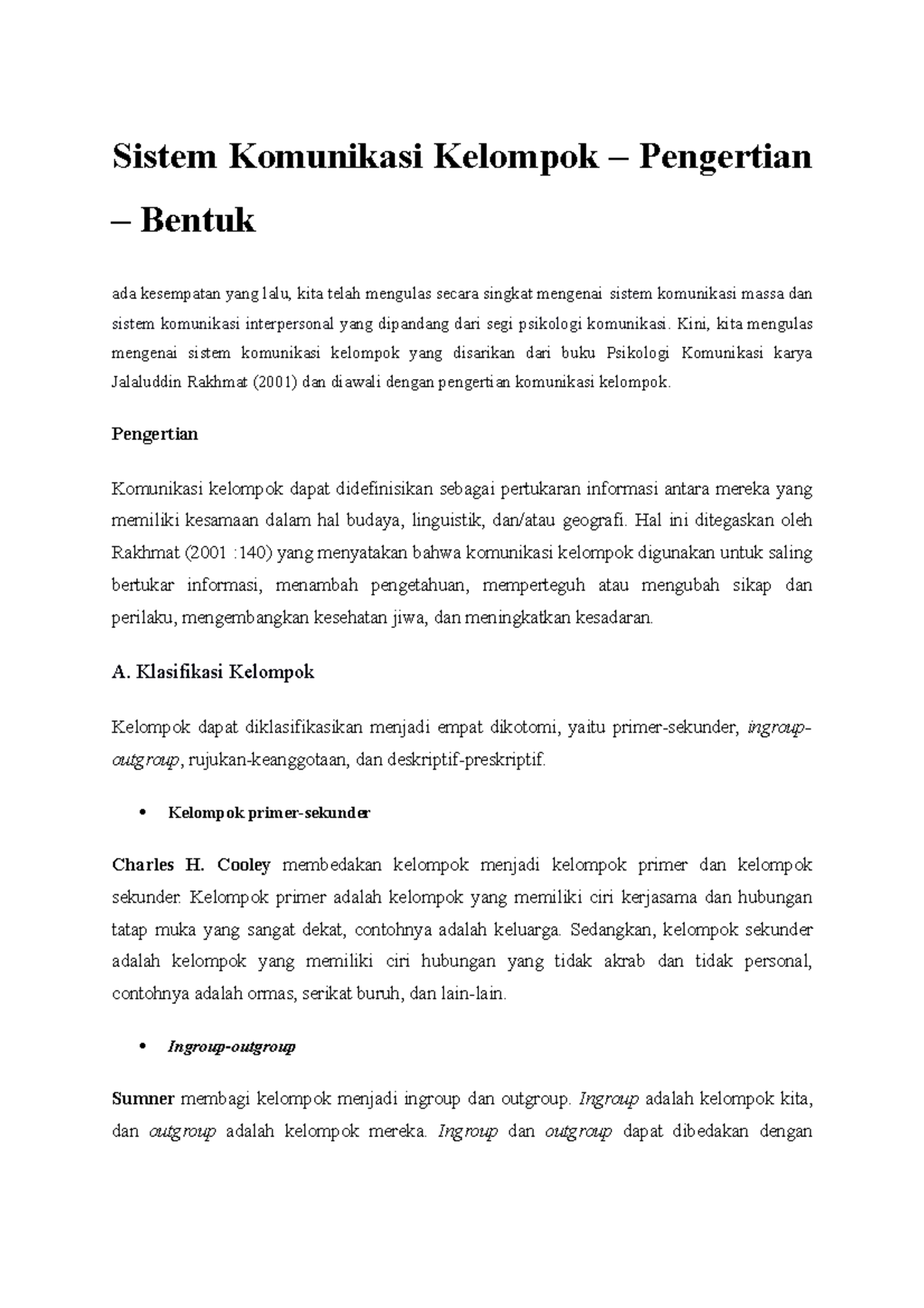 Sistem Komunikasi Kelompok