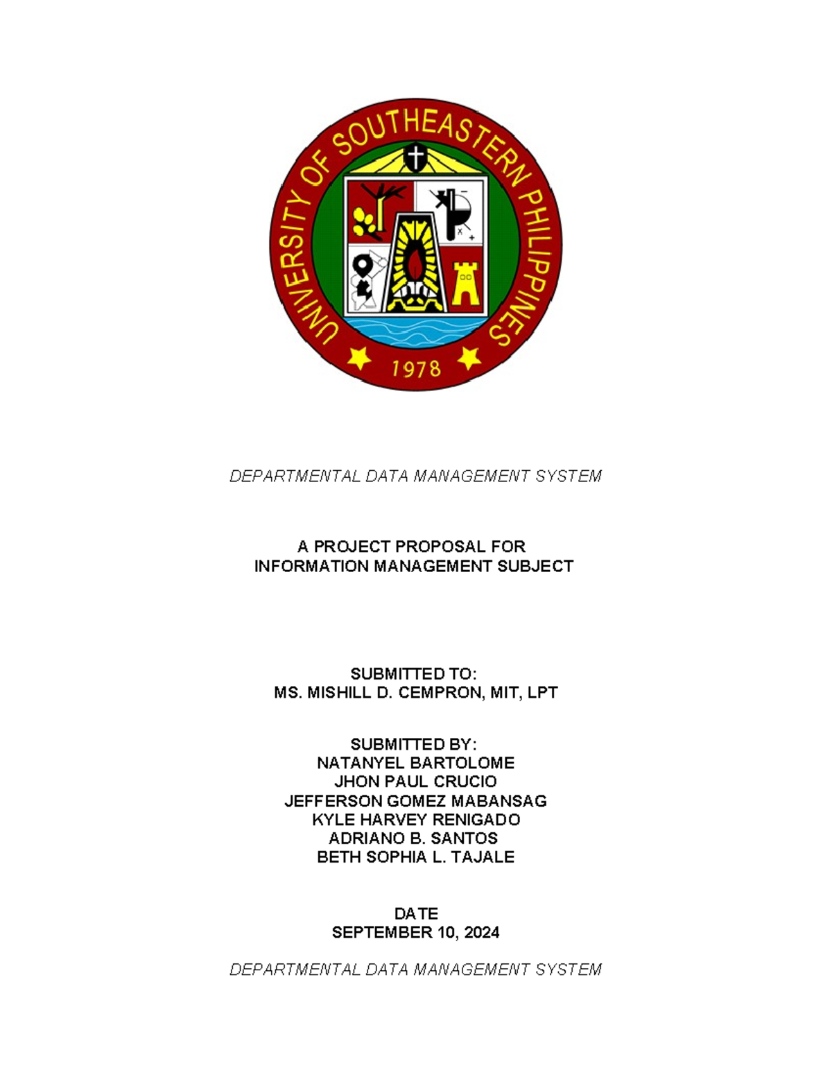 Departmental DATA Management System - DEPARTMENTAL DATA MANAGEMENT ...