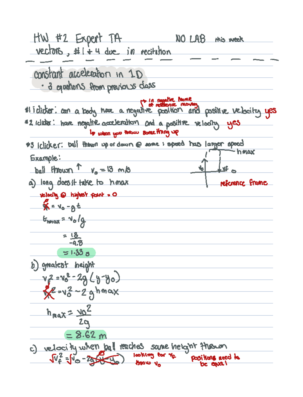 Chapter 2 PHY - PHY 2053C Lecture Notes Almaraz-Calderon - HW 2 Expert ...