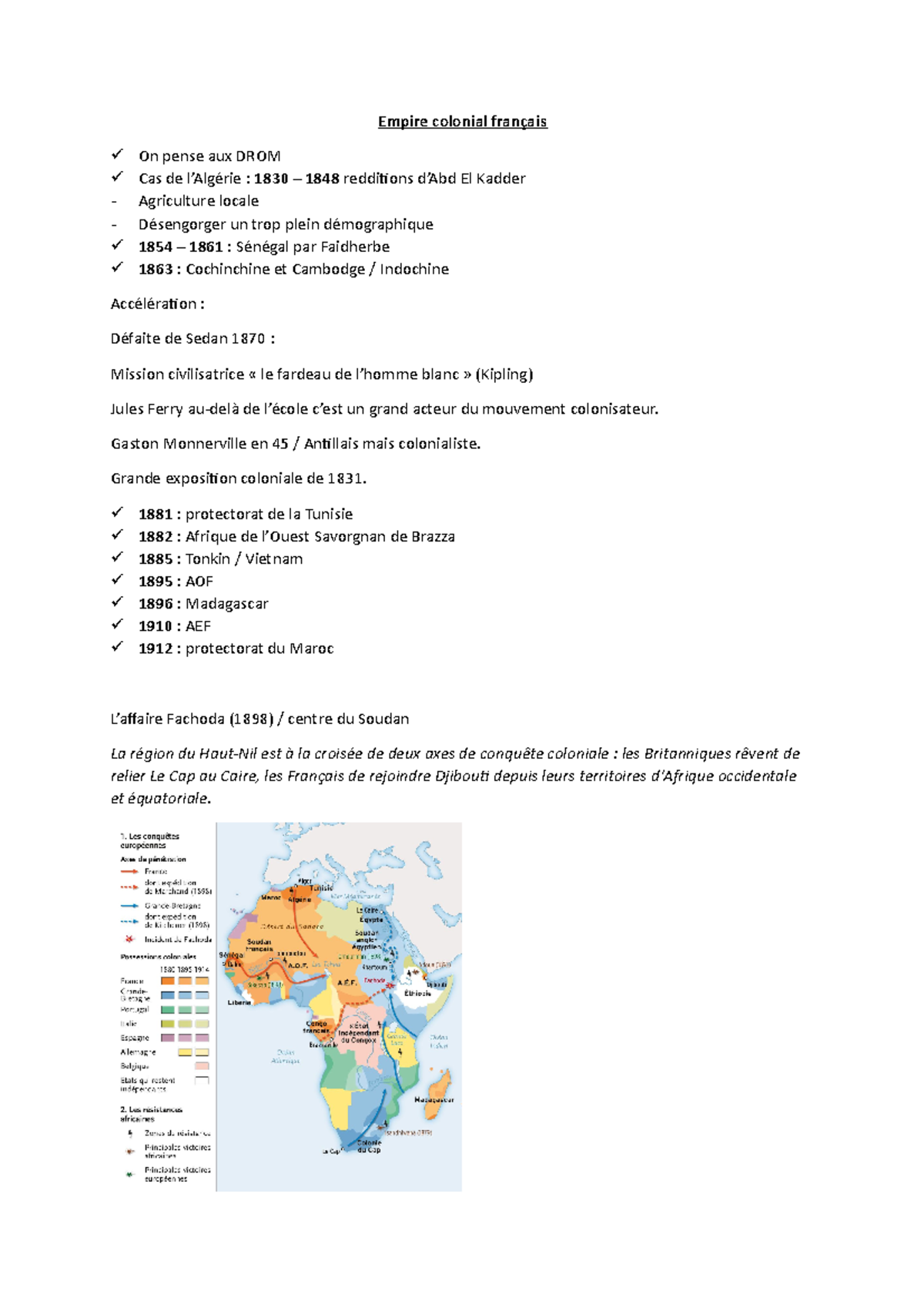 Cours 12 La Politique de la France depuis 1789 Empire colonial