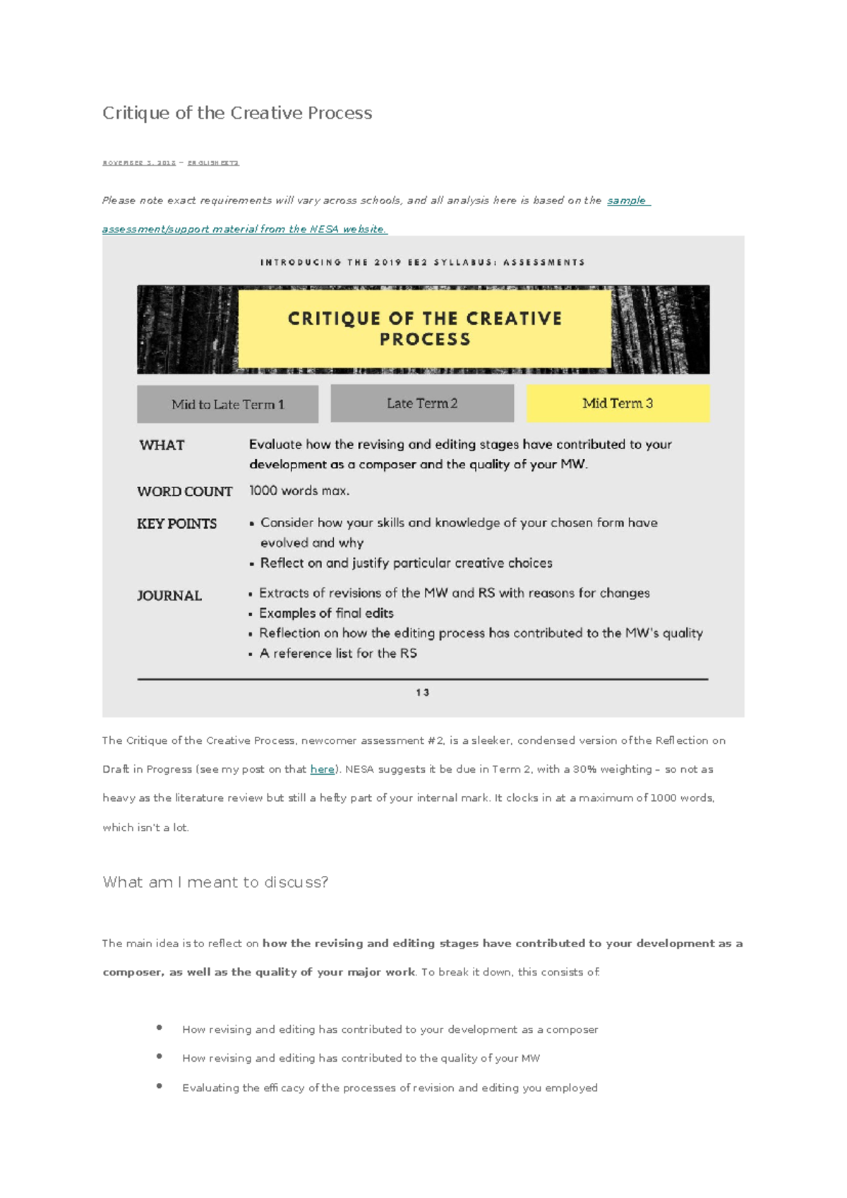 How To Critique of the Creative Process - Critique of the Creative ...