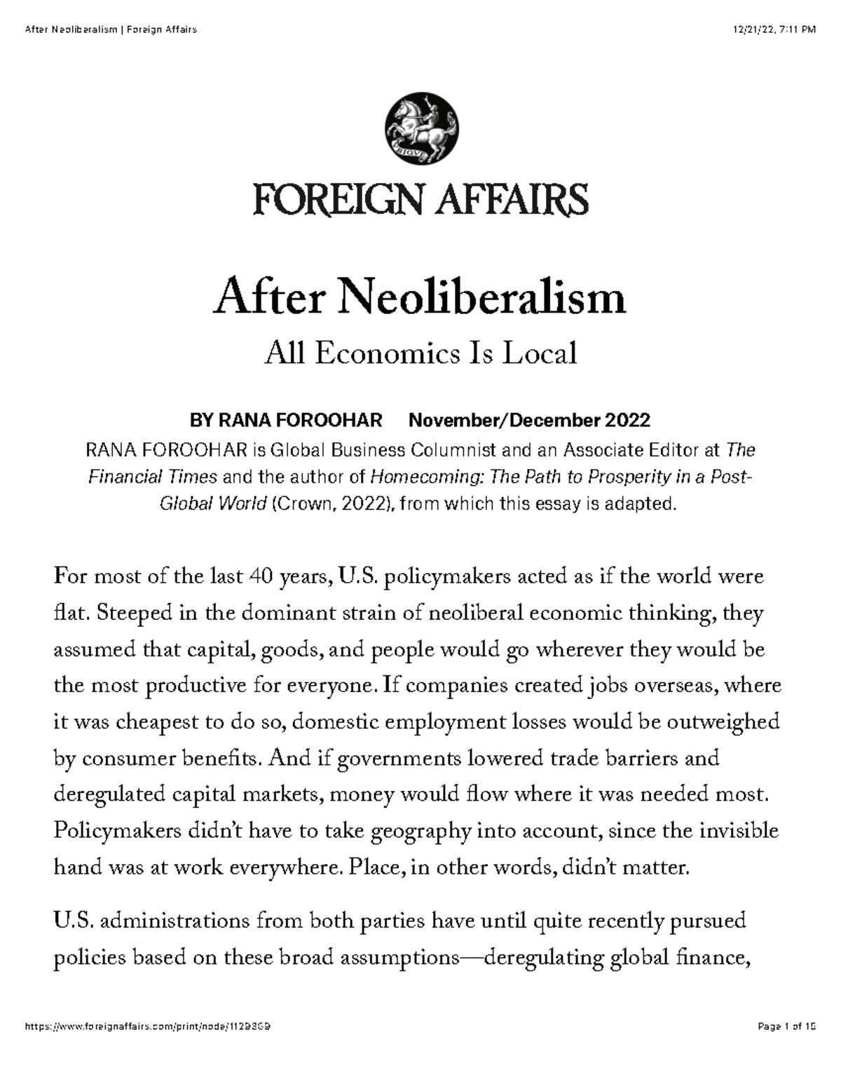 After Neoliberalism - Case Article - After Neoliberalism All Economics ...