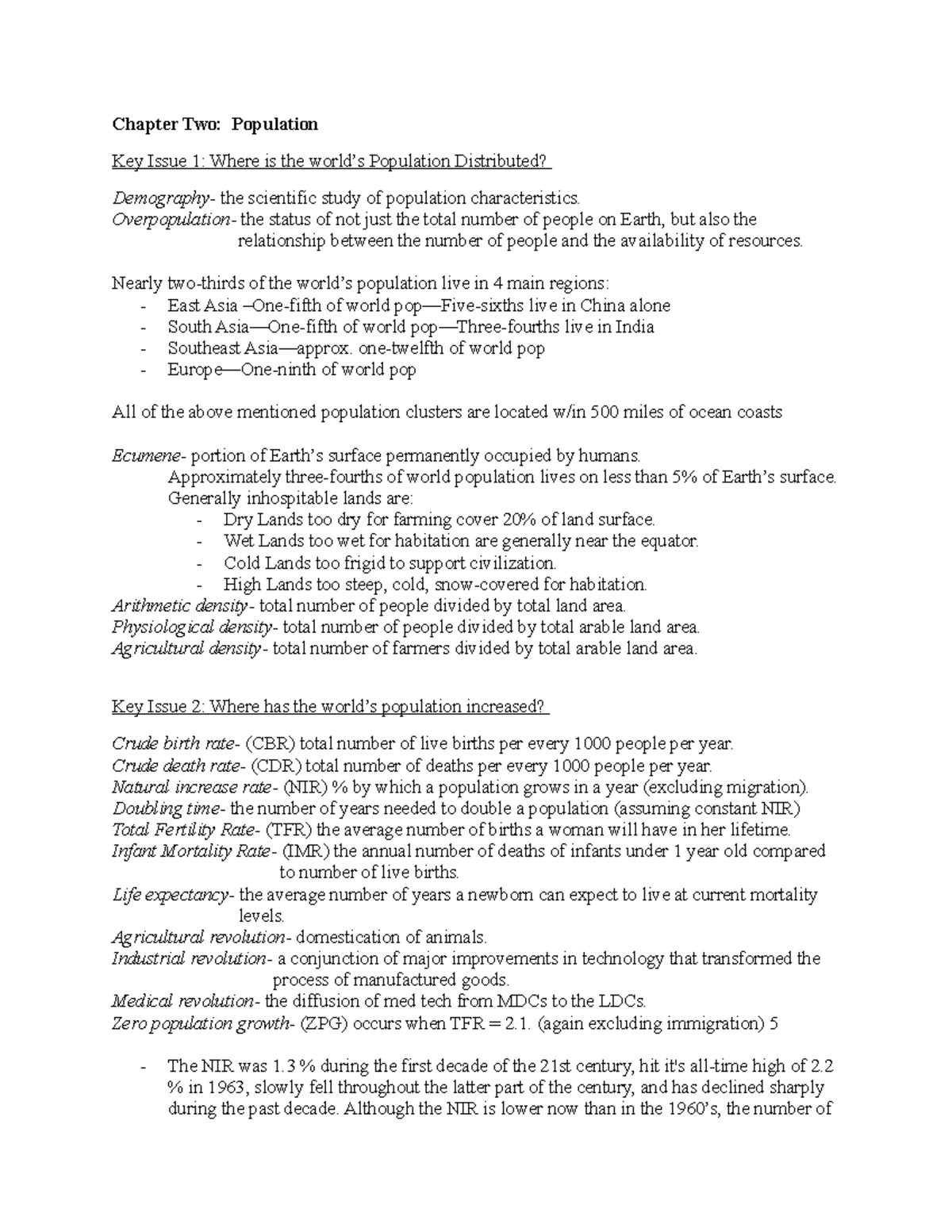 Arithmetic Population Density Ap Human Geography Definition