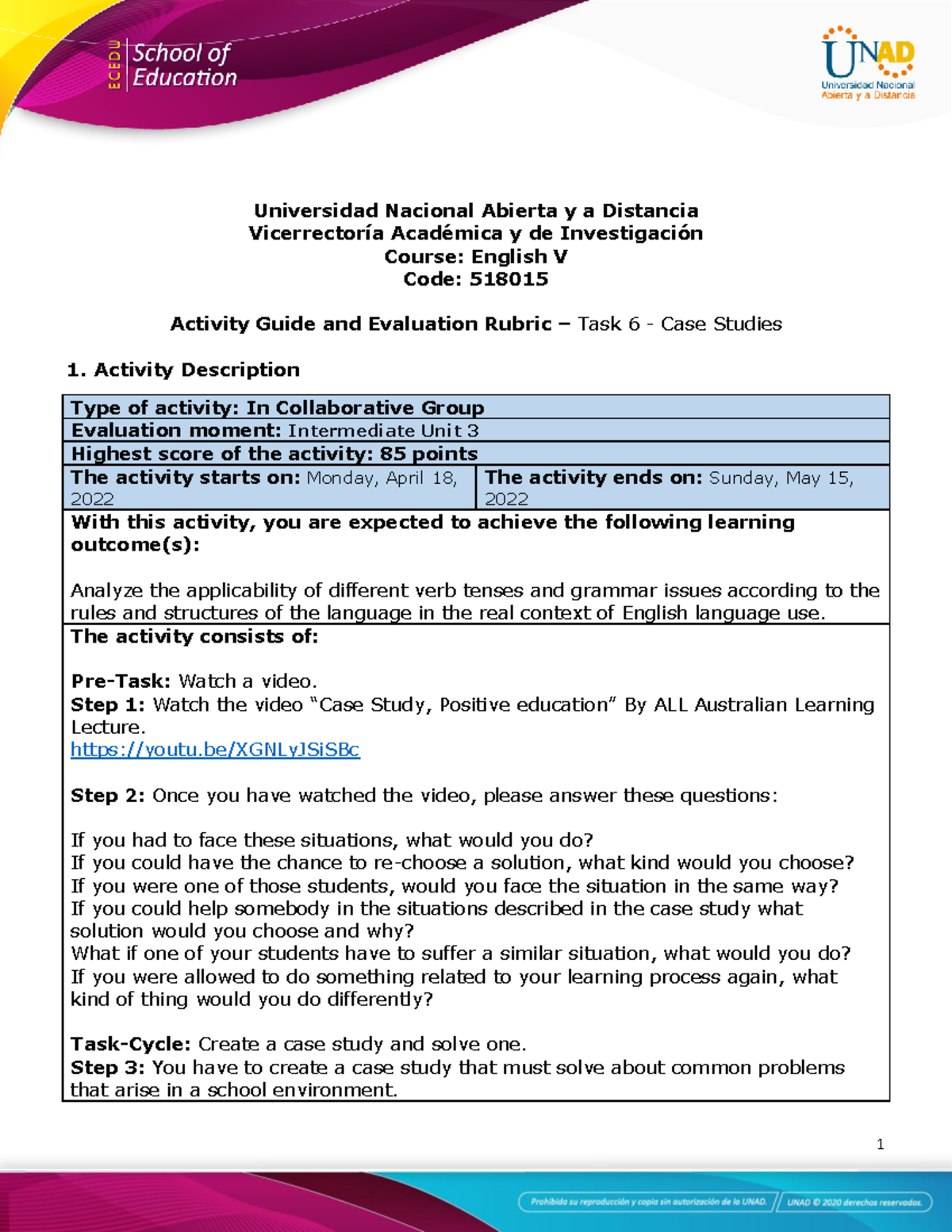Activity Guide and Evaluation Rubric - Unit 3 - Task 6 - Case Studies ...