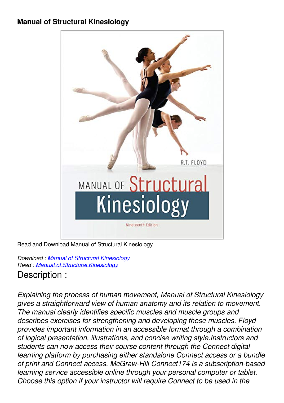 Pdf Read Online Manual Of Structural Kinesiology Manual Of Structural Kinesiology Read And 1447