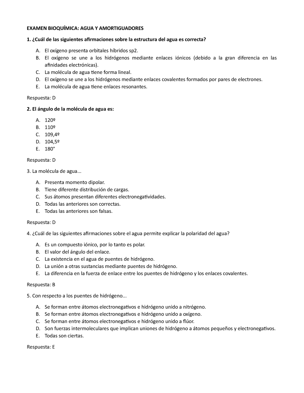 Examen Bioqu Mica Preguntas Sobre La Estructura Del Agua Examen Bioqu Mica Agua Y Studocu