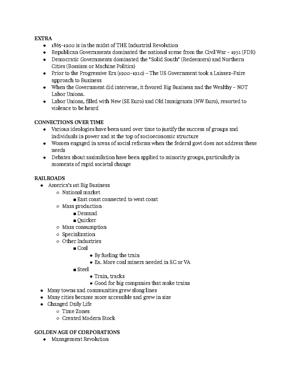 apush unit 6 notes - EXTRA 1865-1900 is in the midst of THE Industrial ...