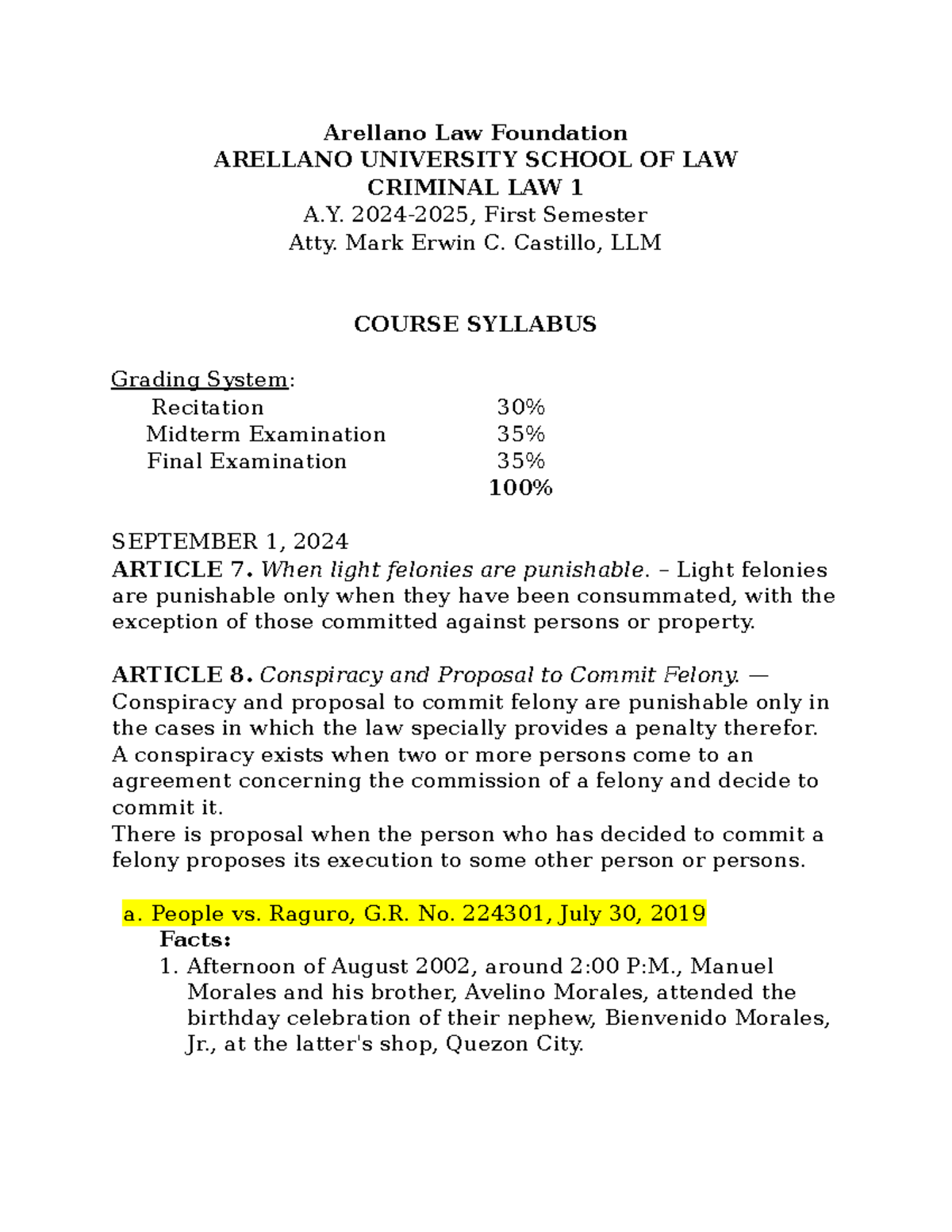 09:01:24 Topics - Arellano Law Foundation ARELLANO UNIVERSITY SCHOOL OF ...