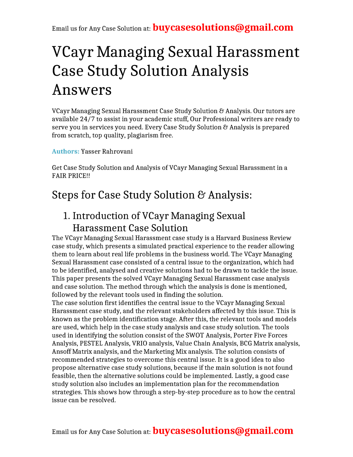 consumer harassment case study