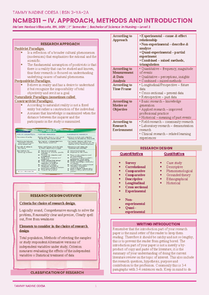 Handout - Lecture Notes for Research Design - Practical Research Module ...