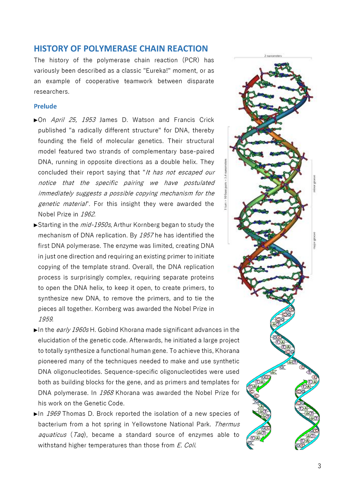 3.PCR Per L'ingegneria Genetica Parte 1/2 (ENG) - HISTORY OF POLYMERASE ...