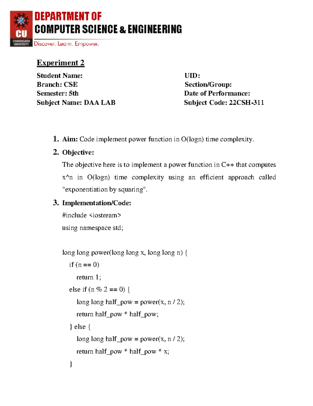 DAA 4 - DAA practicals 5th sem - COMPUTER SCIENCE & ENGINEERING ...