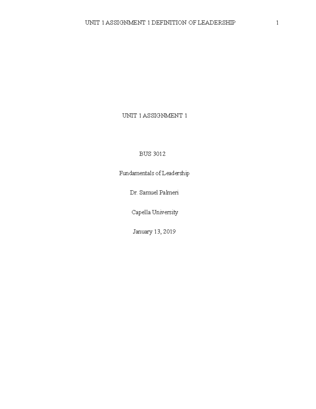 Bus3012 unit 1 assignment unit 1 assignment 1 bus 3012 fundamentals