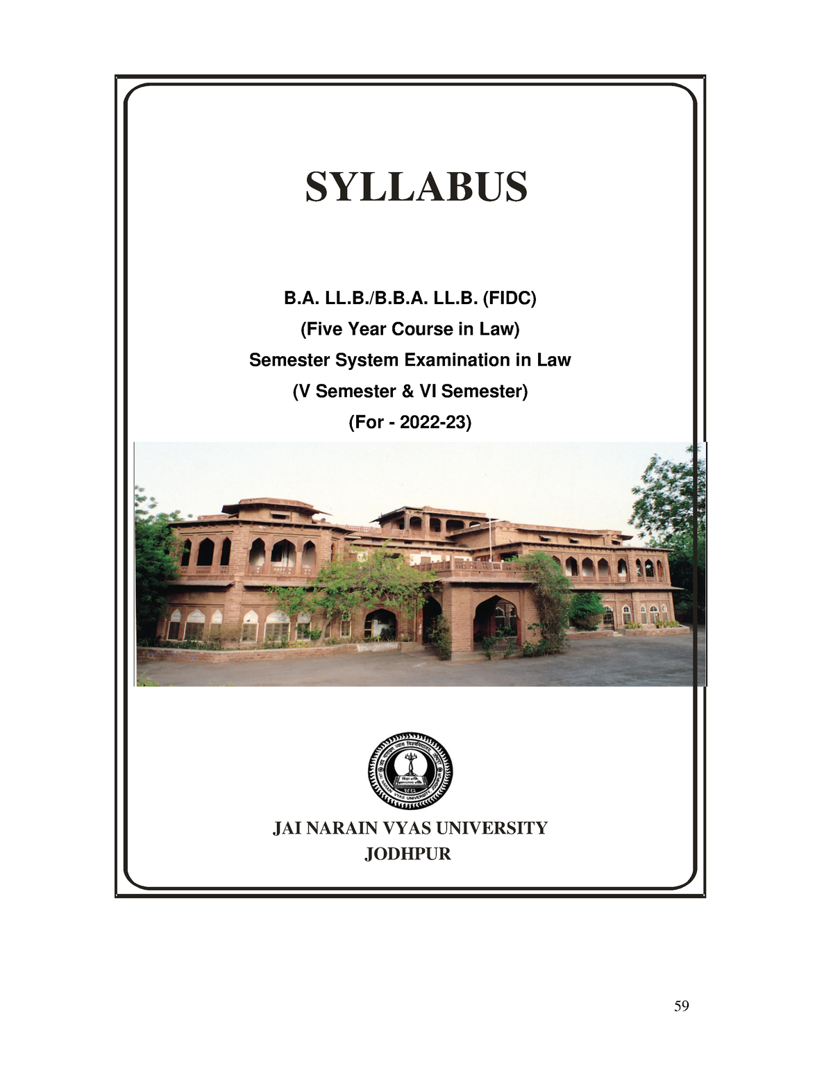 5th And 6th Sem Syllabus - SYLLABUS B. LL.B./B.B. LL. (FIDC) (Five Year ...