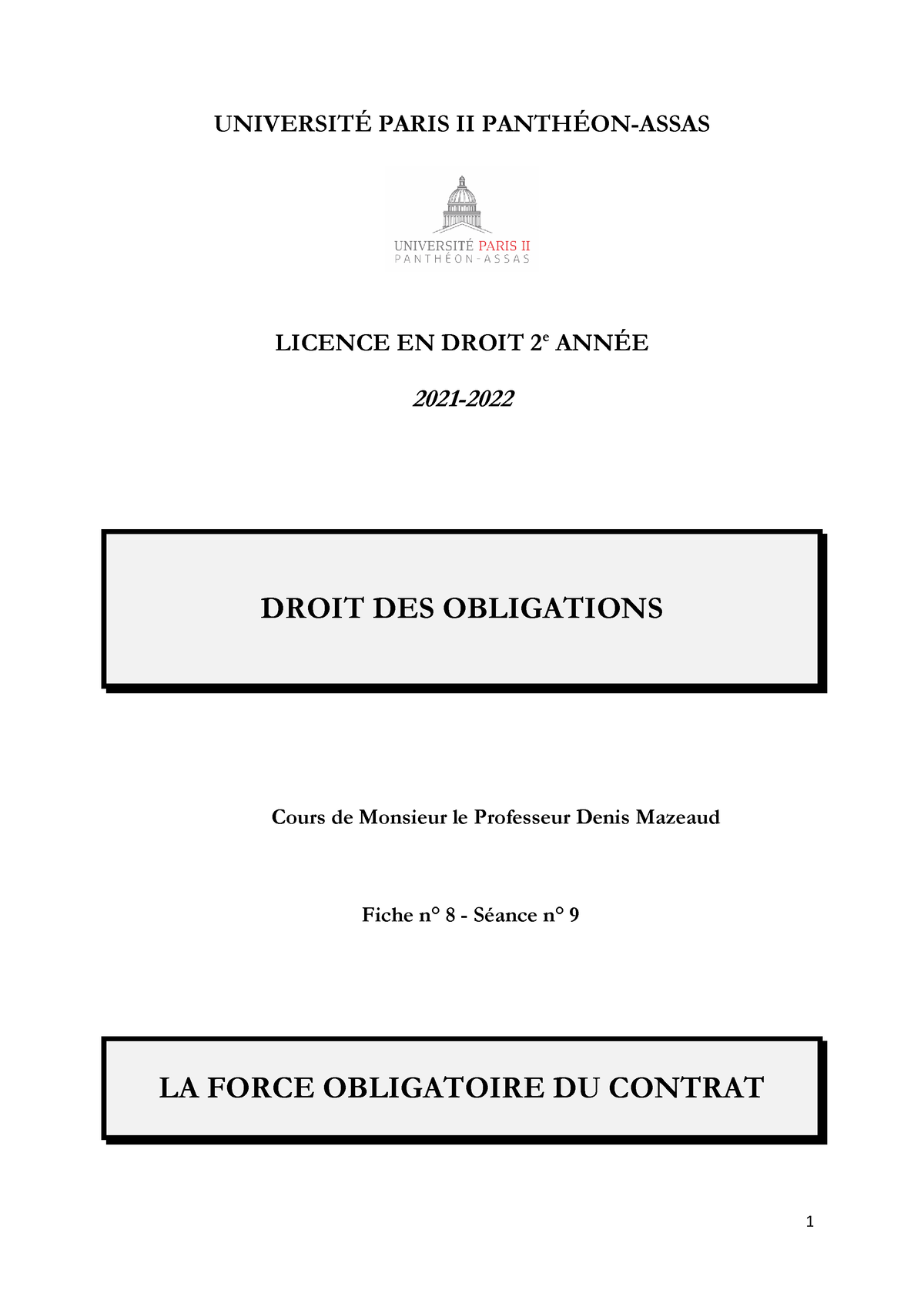 sujet dissertation droit des obligations l2