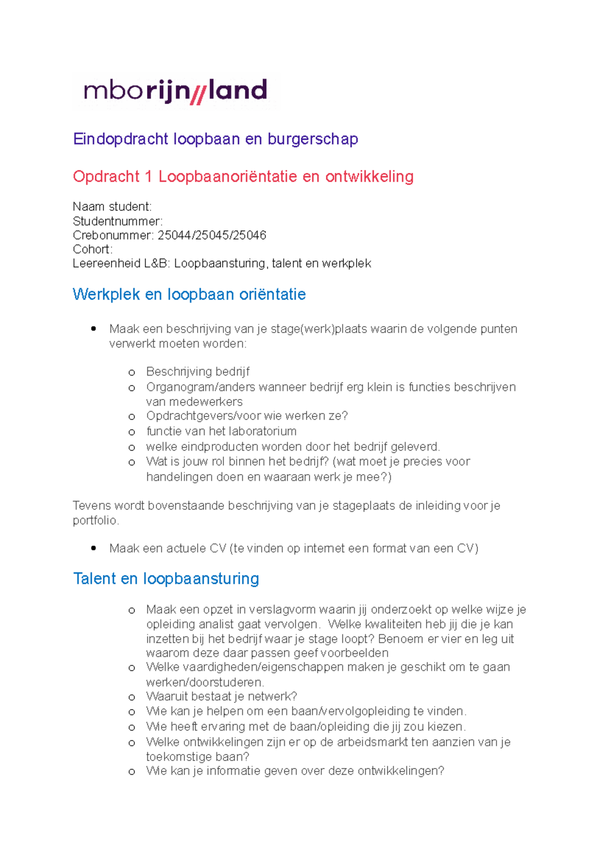 Eindopdracht 1lbperiode 11 - Eindopdracht Loopbaan En Burgerschap ...