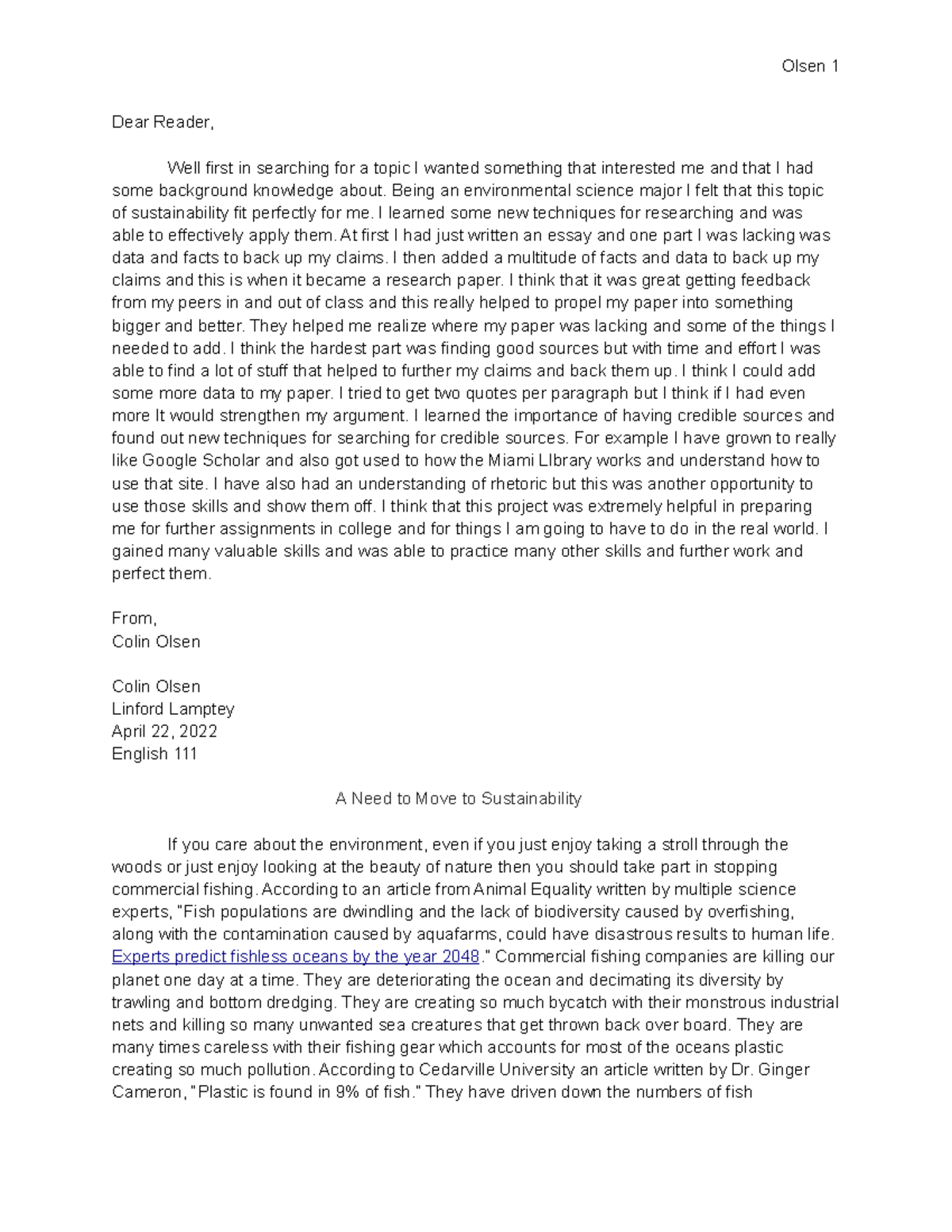 sustainable fishing essay