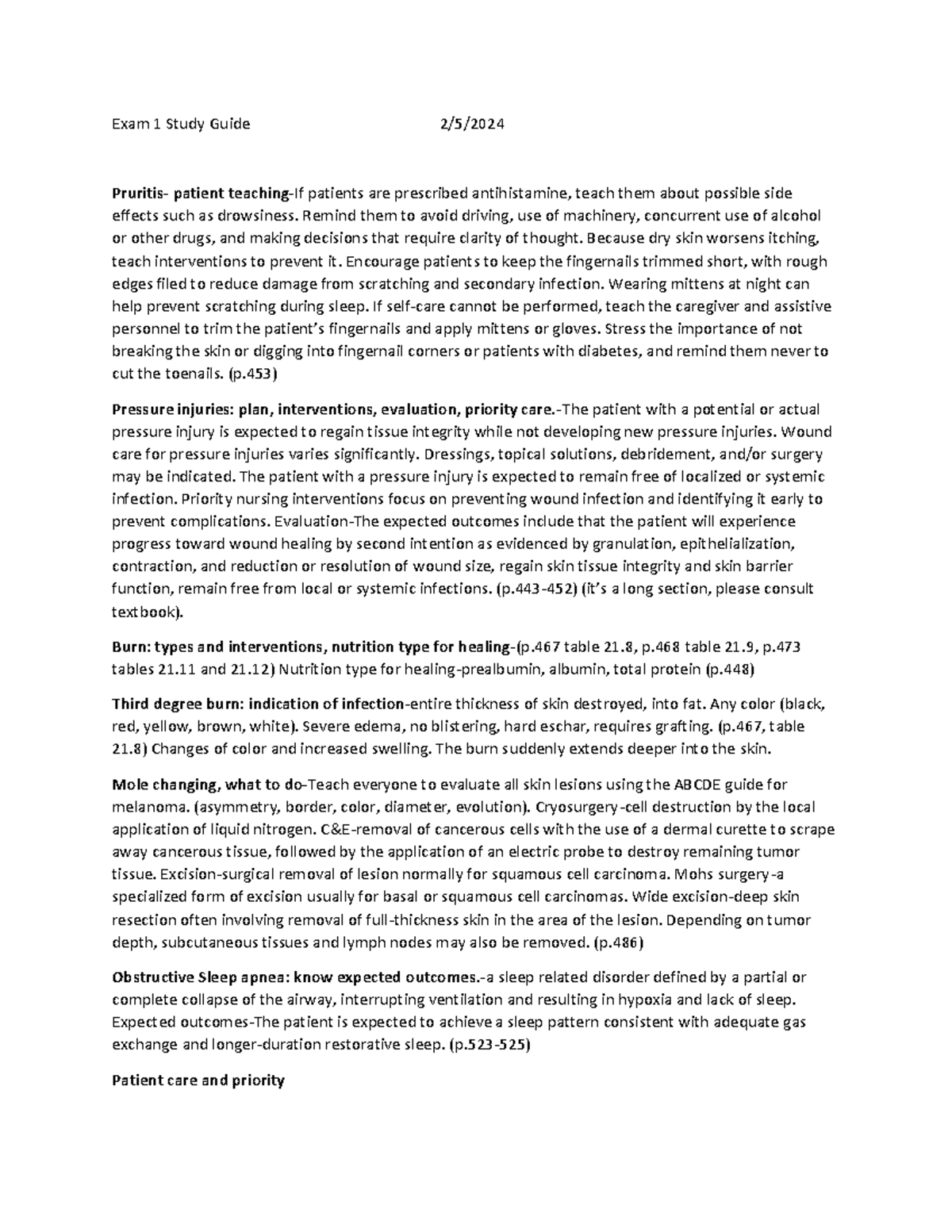 Care Management II Exam 1 Study Guide updated - Exam 1 Study Guide 2/5 ...