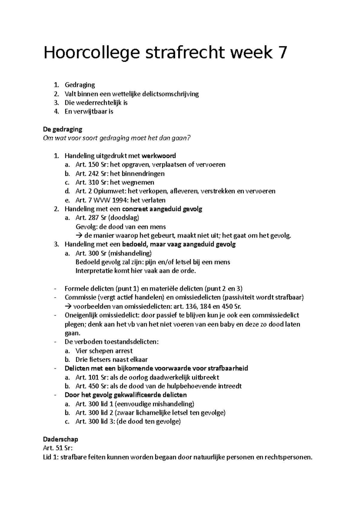 Hoorcollege Strafrecht Week 7 Straf Proces Recht Radboud Universiteit Studeersnel