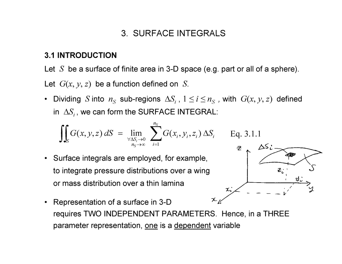 Section 3 Surface Integrals Studocu