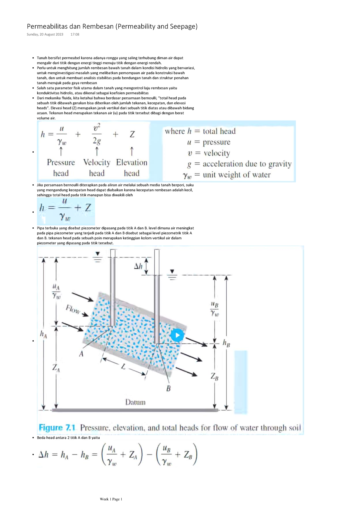 Permeabilitas Dan Rembesan (Permeability And Seepage) - Tanah Bersifat Permeabel Karena Adanya ...