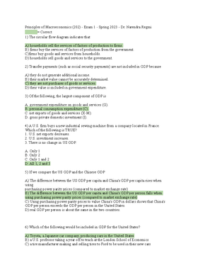 Macroeconomics - Homework 1 - Principles Of Macroeconomics (202 ...