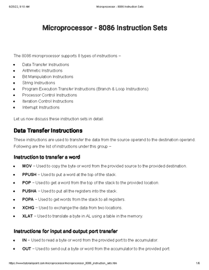 Microprocessor - I O Interfacing Overview - 6/25/22, 9:14 AM ...