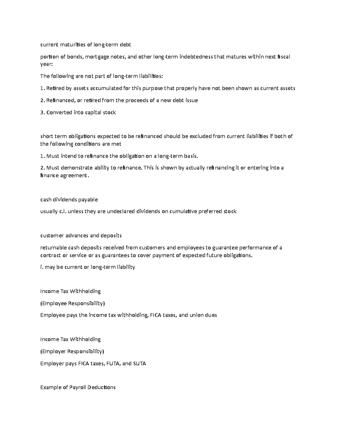 ACG 6135 lecture notes pack 5 current maturities of longterm debt