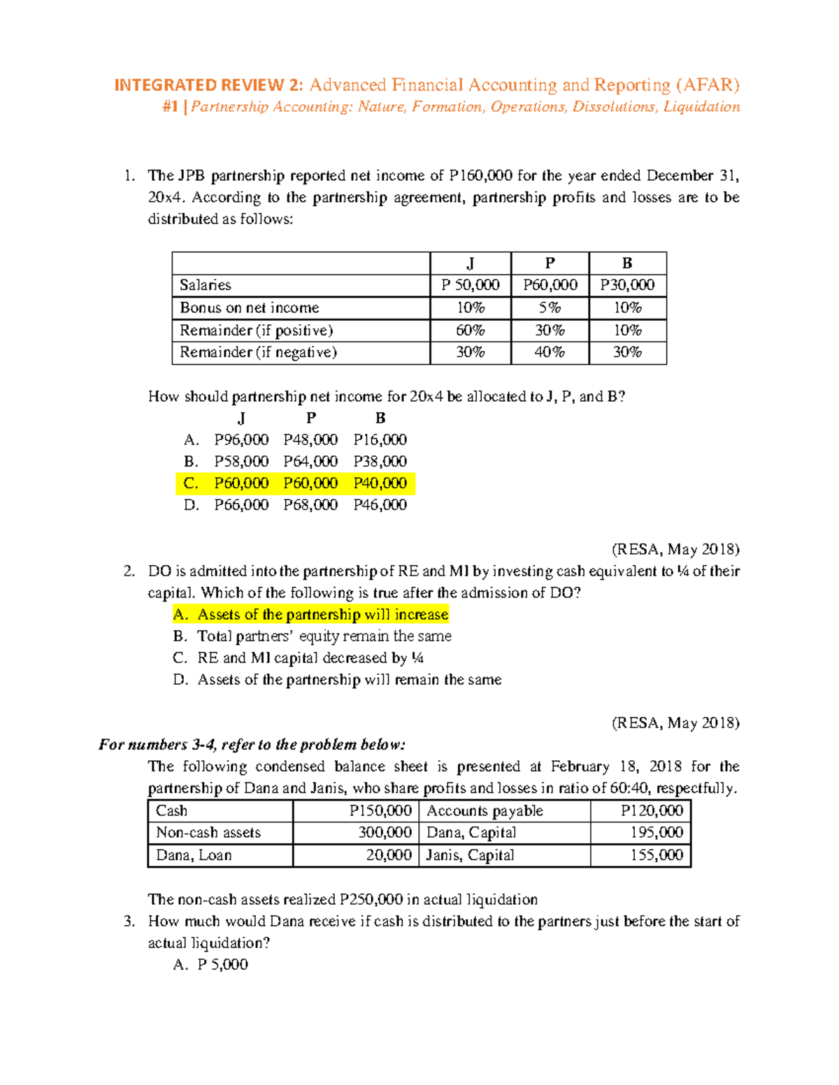 386254230-afar-week1-compiled-questions-integrated-review-2-advanced-financial-accounting-and