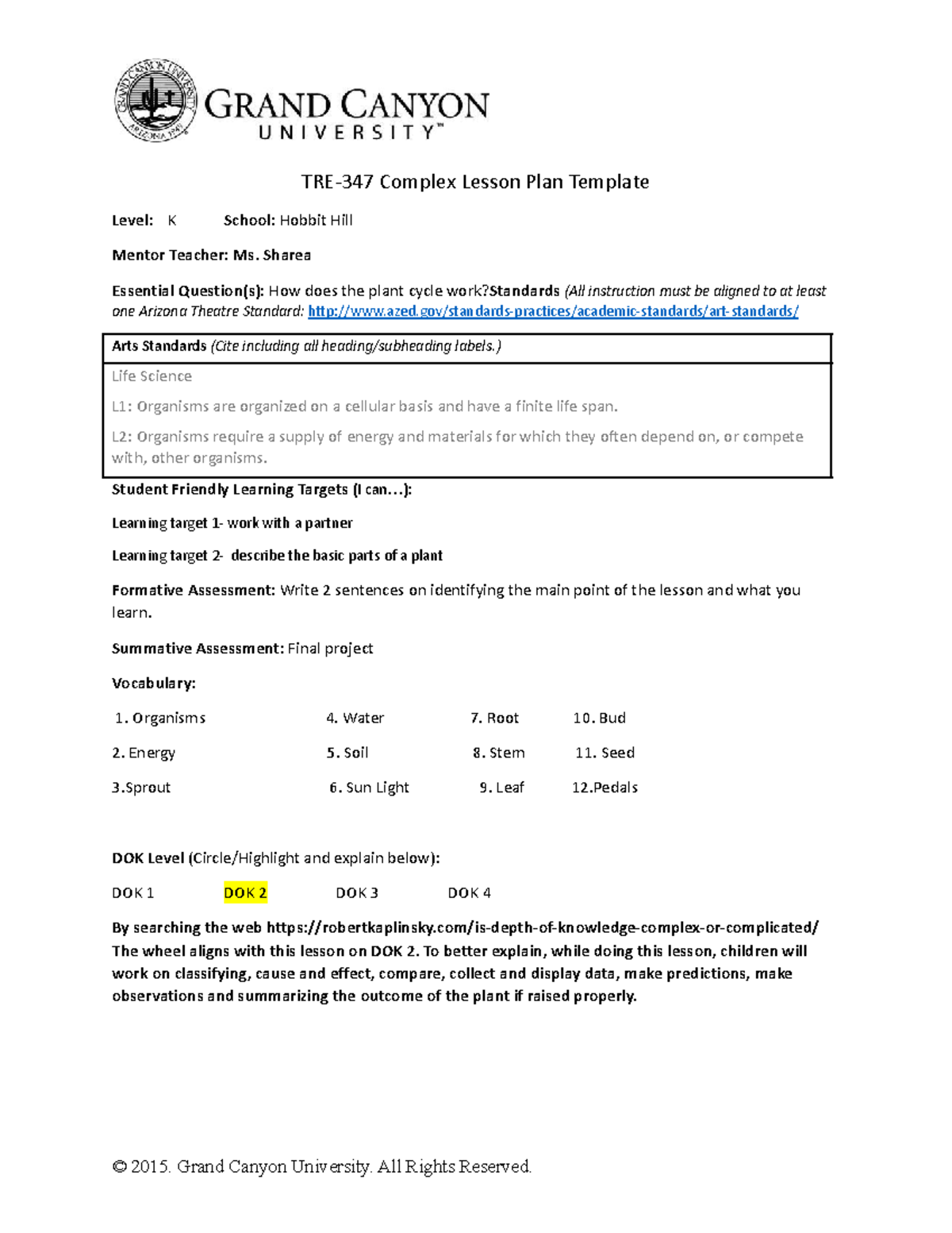 Celeste TRE-347 Lesson Plan Template - TRE-347 Complex Lesson Plan ...