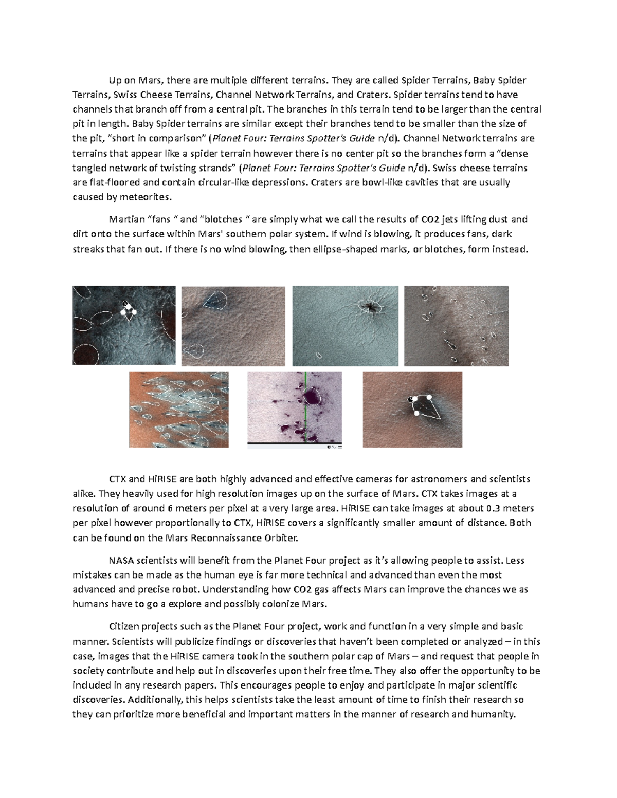 HAS NASA Juniors - Up on Mars, there are multiple different terrains ...