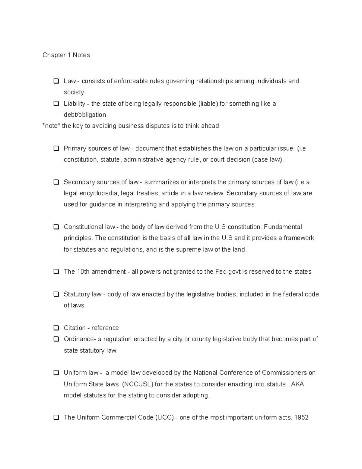 law-terms-chapter-1-notes-law-consists-of-enforceable-rules