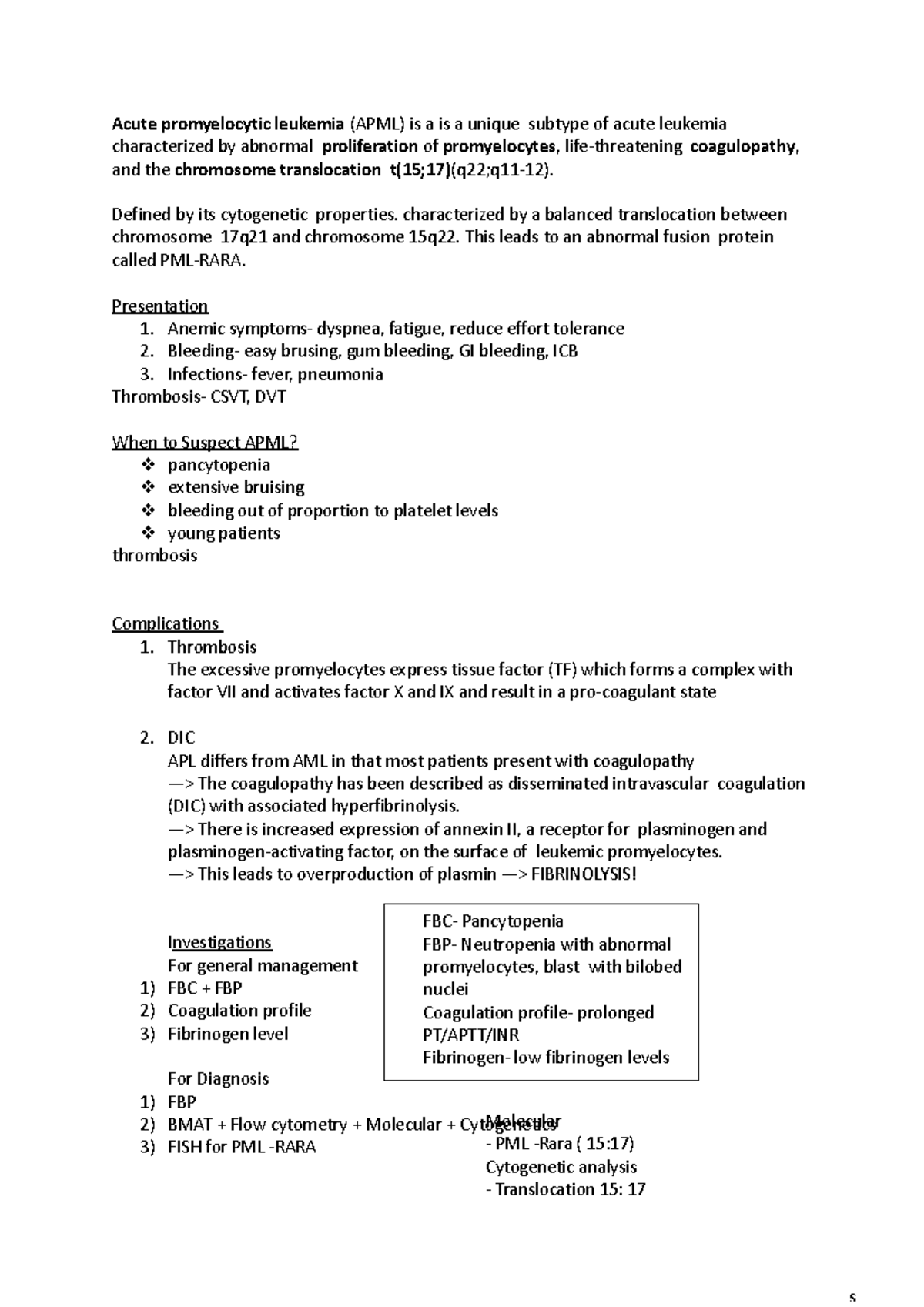 Acute promyelocytic leukemia - Defined by its cytogenetic properties ...