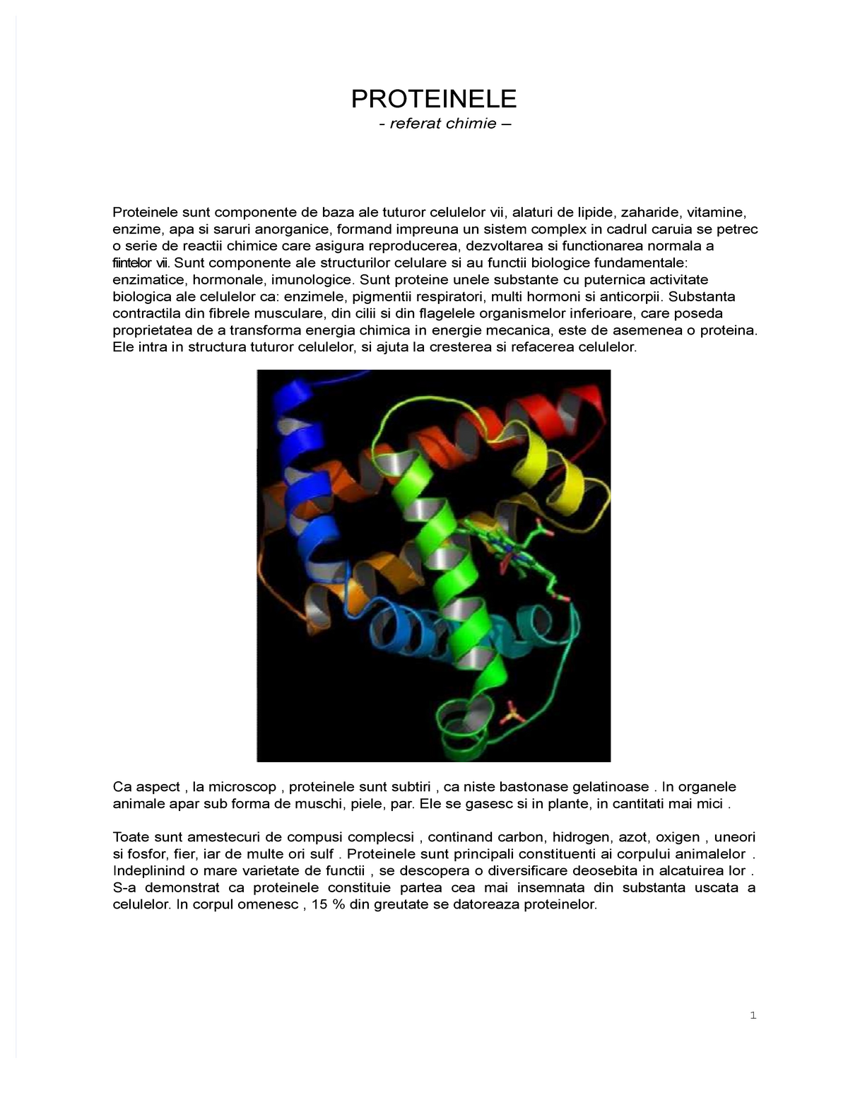 Gloomy Retouch handicapped PDF] Referat chimie Proteinele - PROTEINELE referat chimie – Proteinelesunt  componente de baza ale - StuDocu