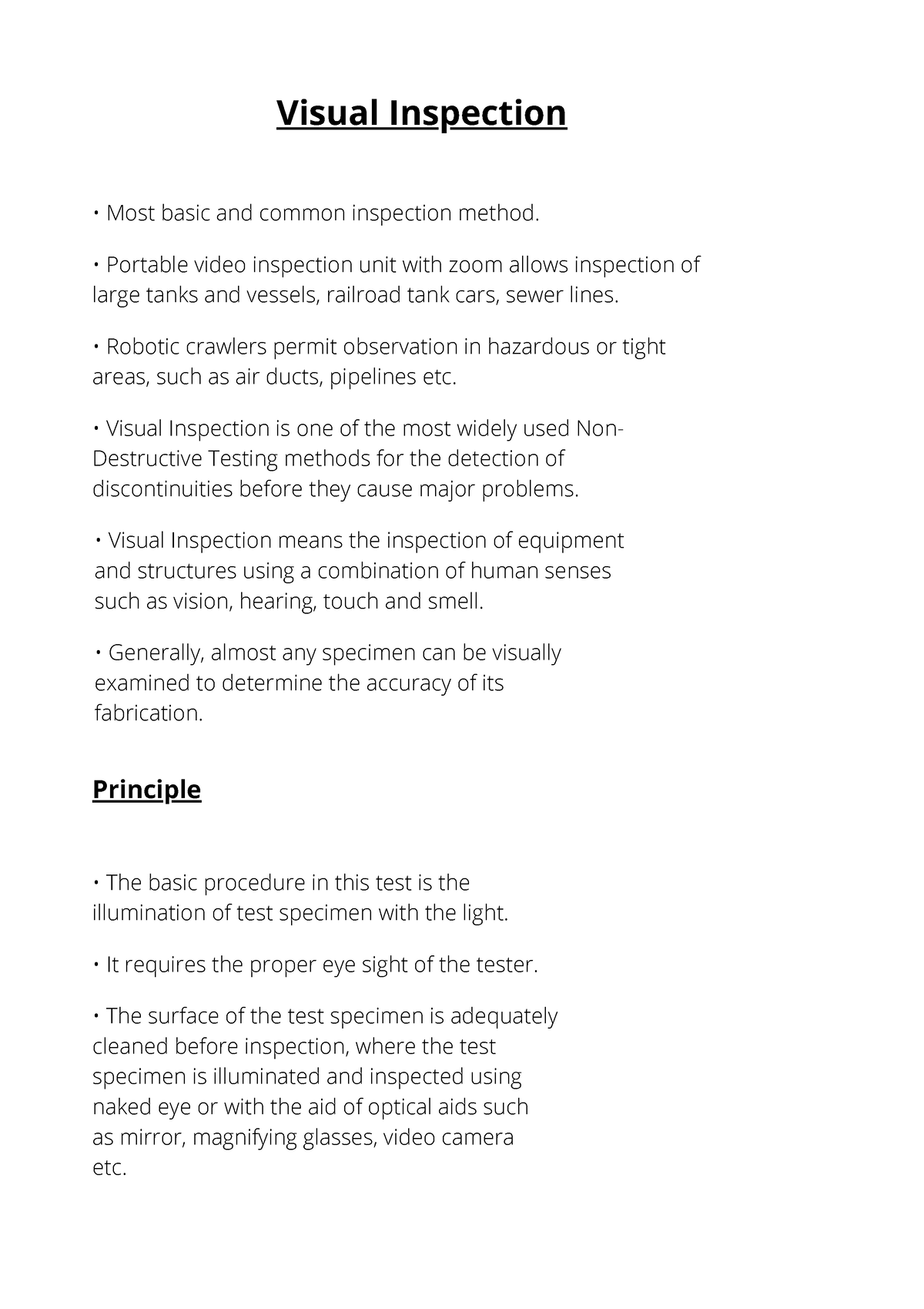 Visual Inspection - useful study materials - Visual Inspection Most ...