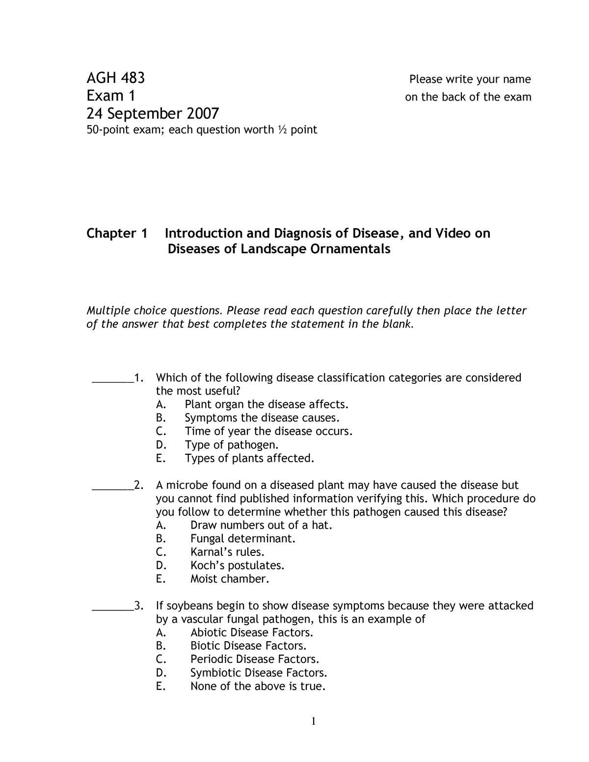 Exam 2008, questions and answers - AGP 683 Plant Pathology ...