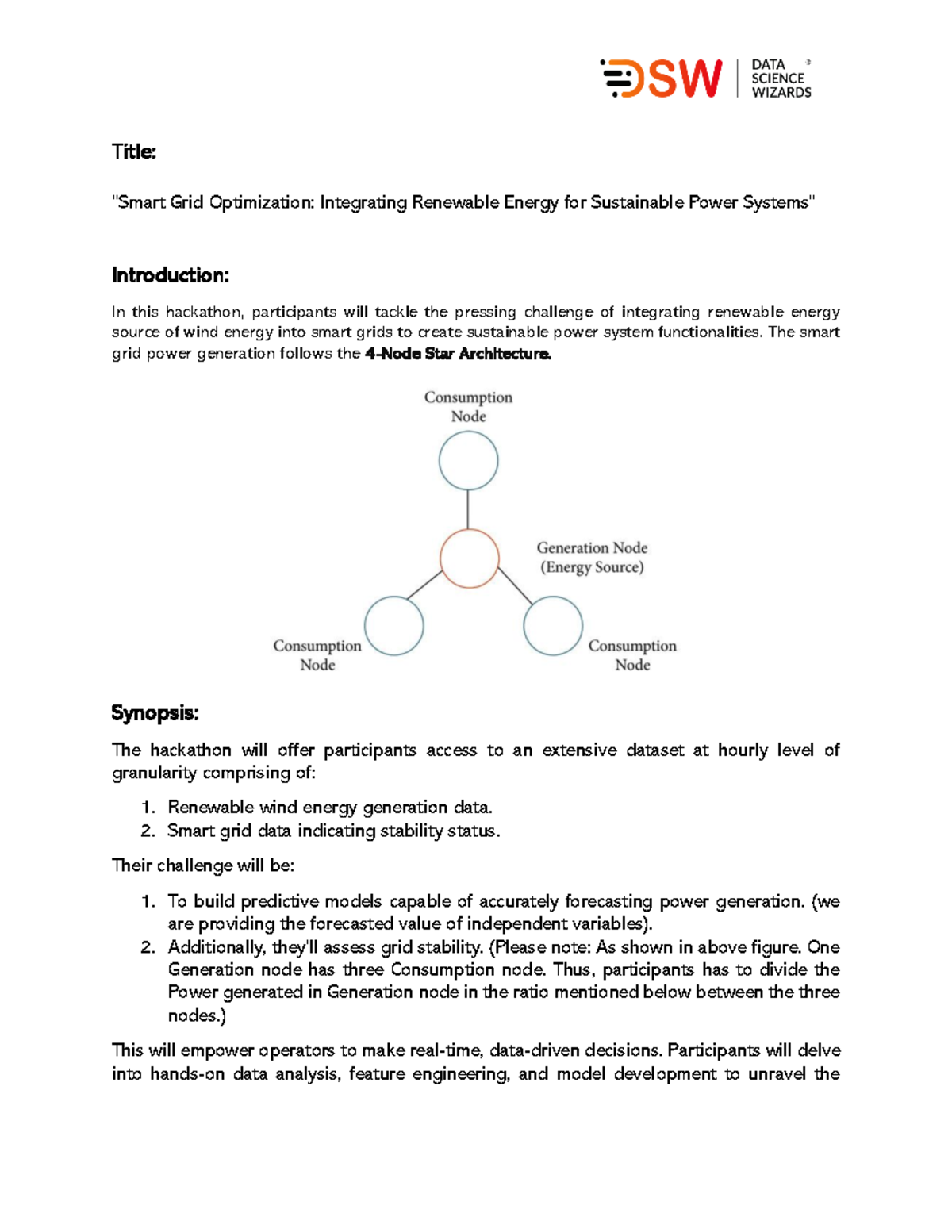 Apsit Hackathon Description Apr24 - Title: "Smart Grid Optimization ...