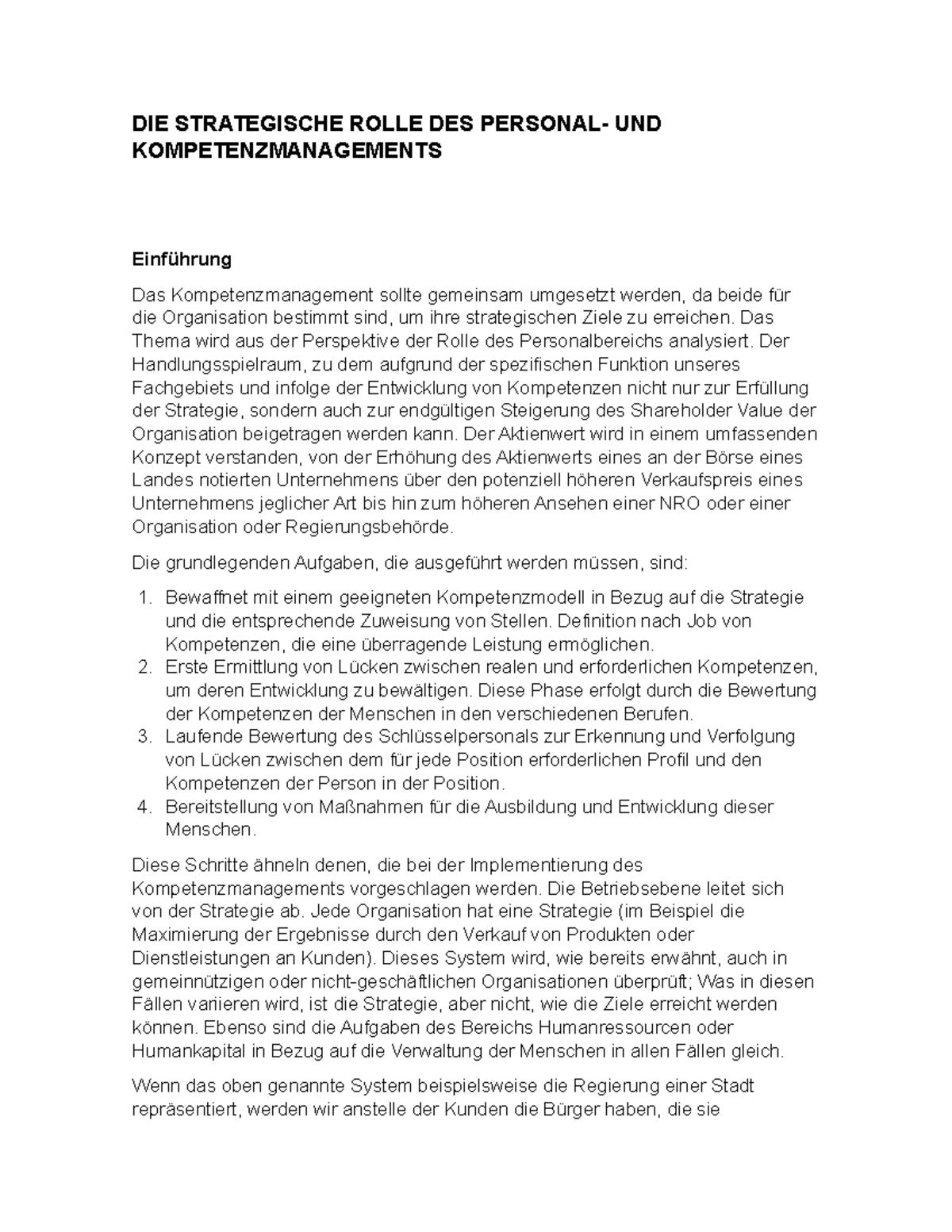 Die strategische rolle des personal- und kompetenzmanagements - DIE ...